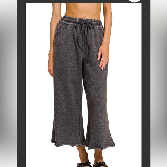 ✨LAST ONE✨Acid Washed French Terry Palazzo Pants - Picture 4 of 4